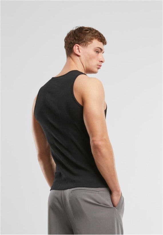 Tanktop Big Rib offwhite L - black