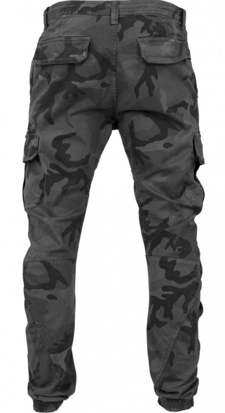Šedé maskáčové pánské kalhoty Urban Classics Cargo Jogging camo