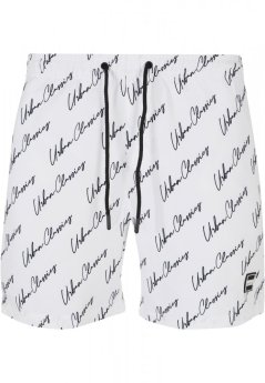Pattern Swim Shorts - whitescriptlogo