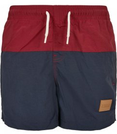 Boys Block Swim Shorts - navy/burgundy