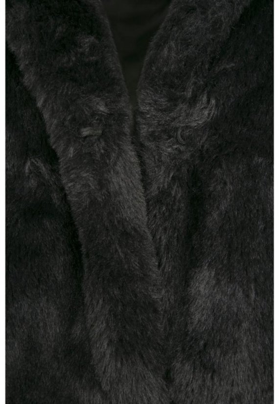 Černý dámský kabát Urban Classics Hooded Teddy