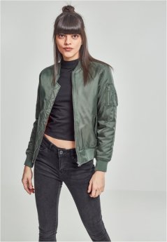 Ladies Basic Bomber Jacket - olive