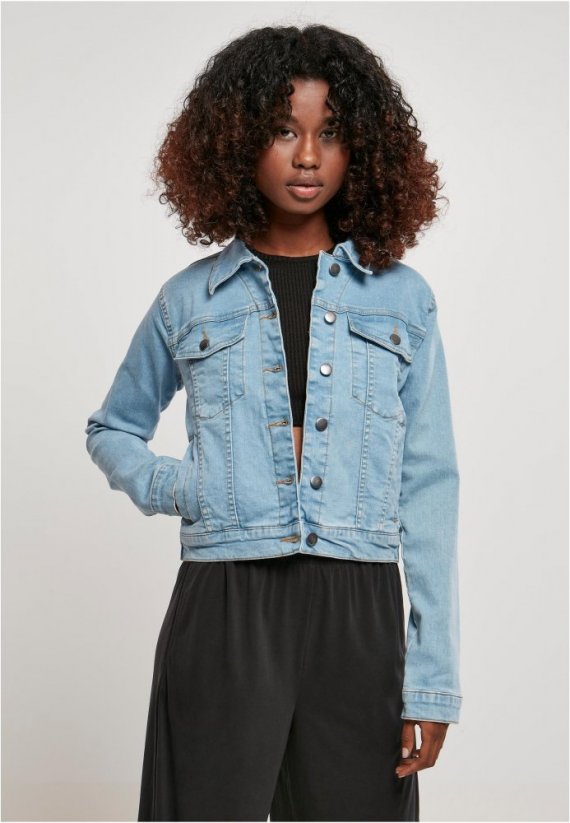 Světle modrá dámská džínová bunda Urban Classics Ladies Organic Denim Jacket