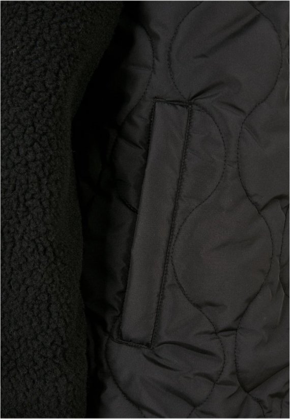 Dámsky sherpa kabát Urban Classics Oversized Quilted - čierny