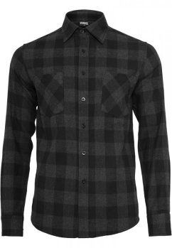 Černo/šedá pánská košile Urban Classics Checked Flanell Shirt