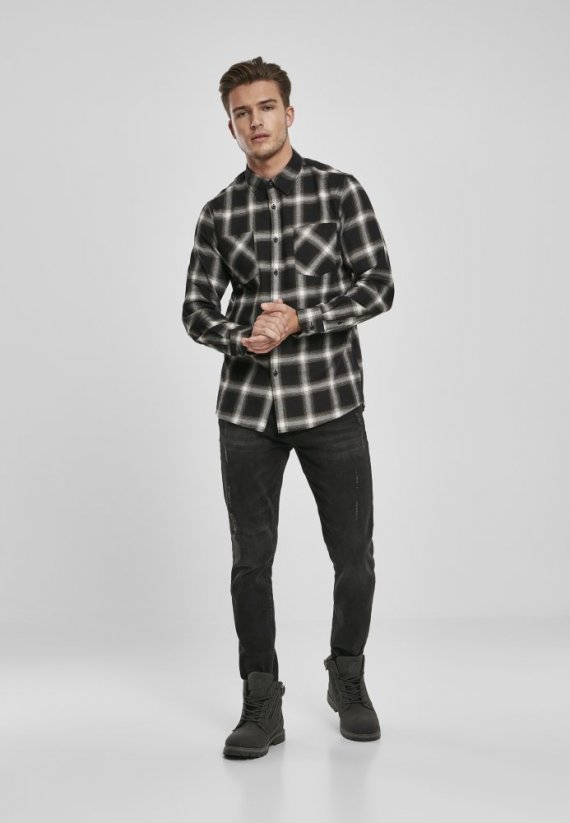 Koszula Urban Classics Checked Flanell Shirt 6 - black/white