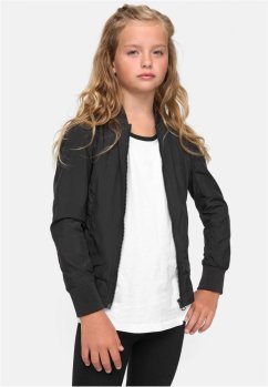 Girls Light Bomber Jacket - black
