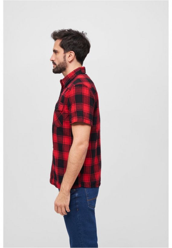 Pánská košile Brandit Checkshirt Halfsleeve - červená, černá