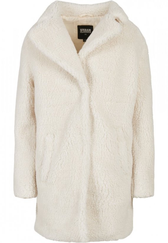 Bílý dámský kabát Urban Classics Ladies Oversized Sherpa Coat