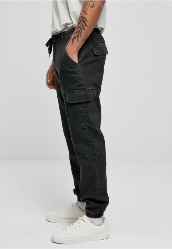 Knitted Cargo Jogging Pants - black