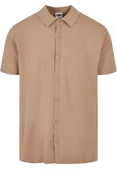 Béžová pánská košile Urban Classics Knitted Shirt