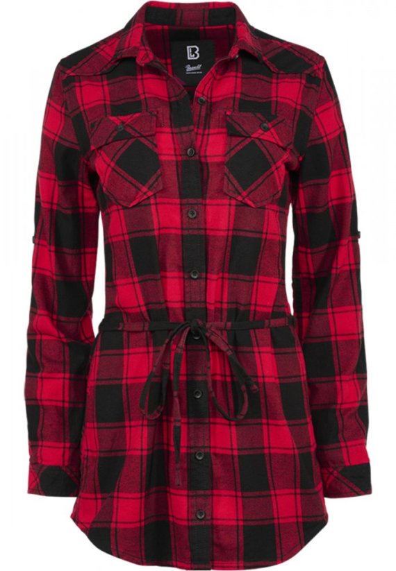 Damska koszula Brandit Ladies Longshirt Lucy - red/black