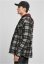 Pánska jarná bunda Urban Classics Plaid Teddy Lined - čierna, biela
