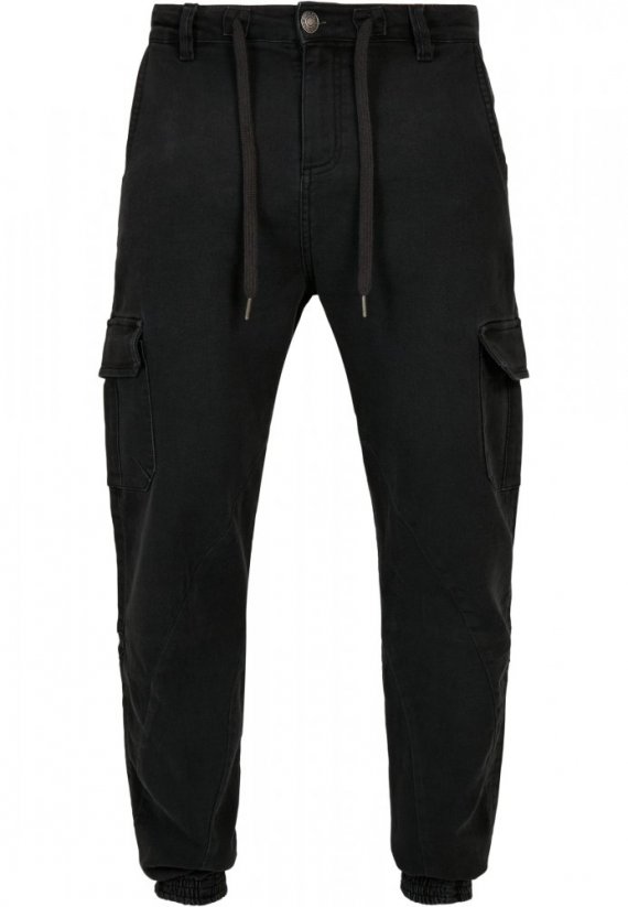 Knitted Cargo Jogging Pants - black