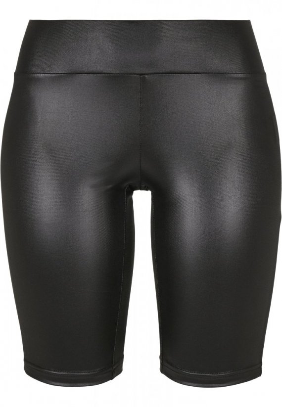 Spodenki Ladies Imitation Leather Cycle Shorts - black