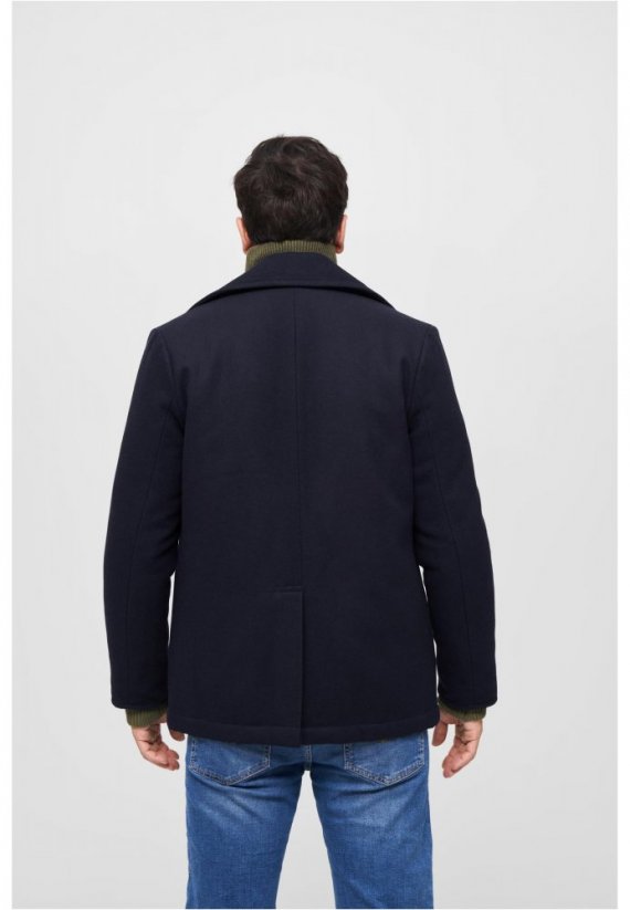 Modrý pánský kabát Brandit Pea Coat - Velikost: 3XL
