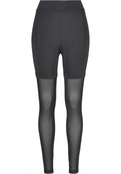 Dámské legíny Urban Classics High Waist Transparent Tech Mesh - černé