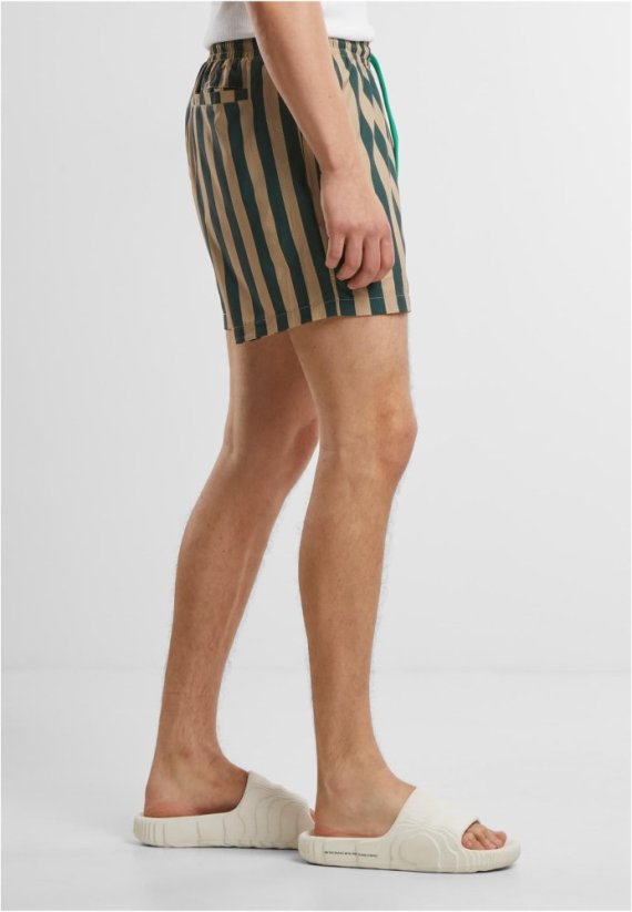 Striped Seersucker Swim Shorts black/offwhite XL - bottlegreen/unionbeige