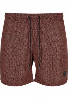 Pánské koupací šortky Urban Classics Pattern Swim Shorts - navygeometric