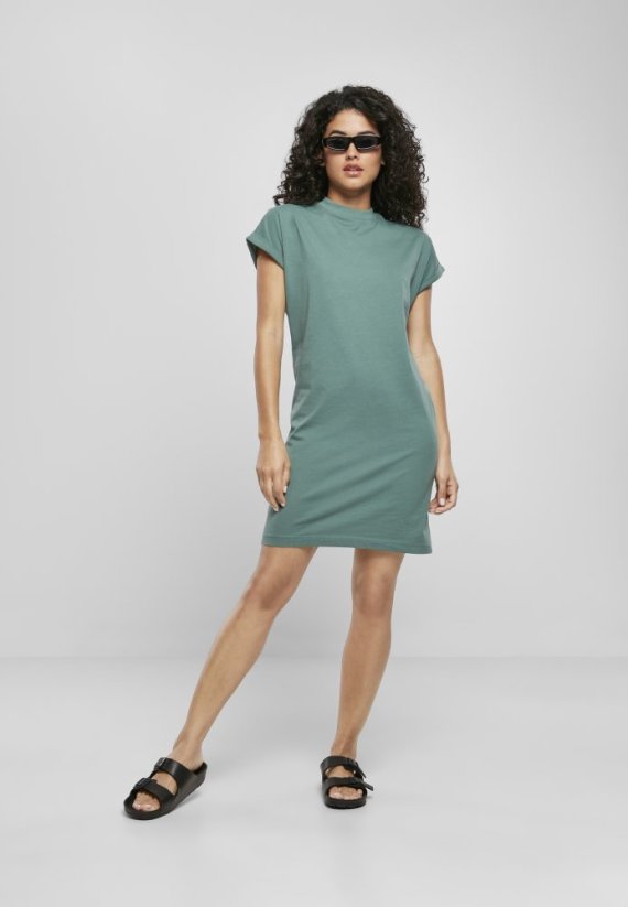 Šaty Urban Classics Ladies Ladies Organic Cotton Cut On Sleeve Tee Dress - paleleaf