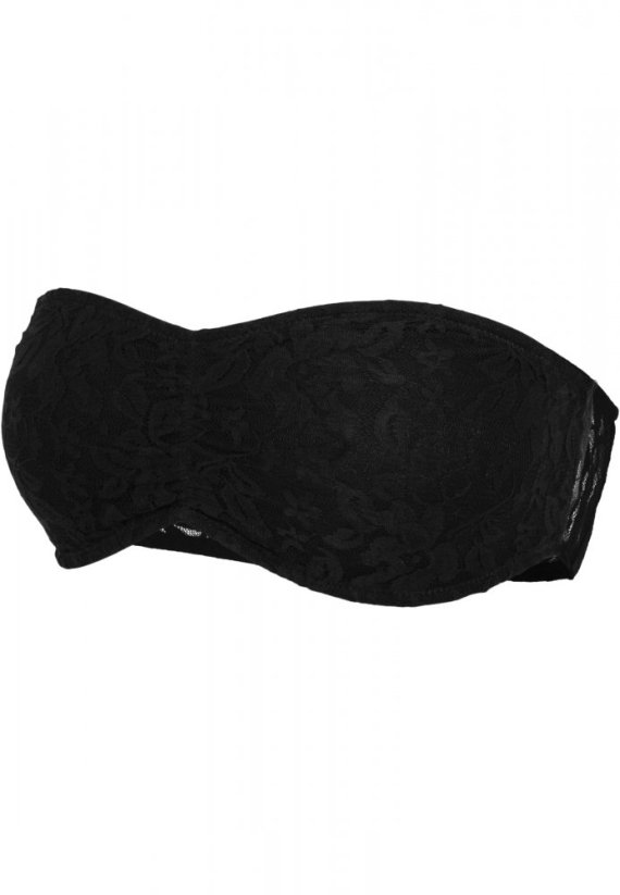 Dámská podprsenka Urban Classics Laces Bandeau - černá