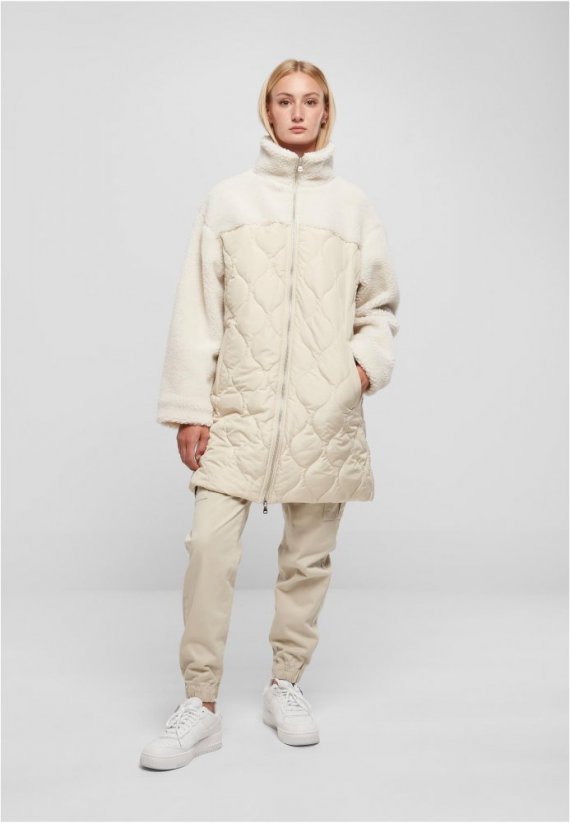 Dámský sherpa kabát Urban Classics Oversized Quilted - světlý