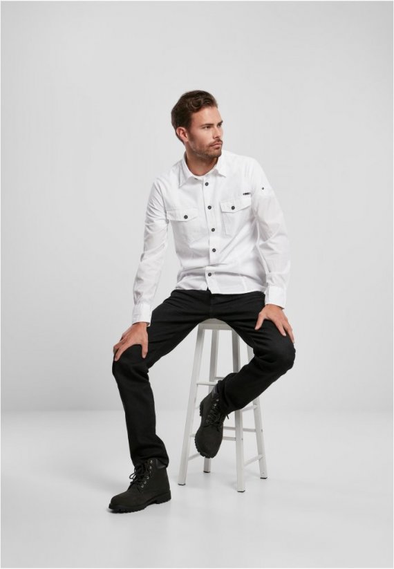 Biela pánska košeľa Brandit Slim Worker Shirt