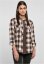 Ladies Turnup Checked Flanell Shirt - pink/brown