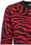 Ladies Short Tiger Sweater - blk/firered