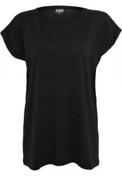 Ladies Extended Shoulder Tee - black