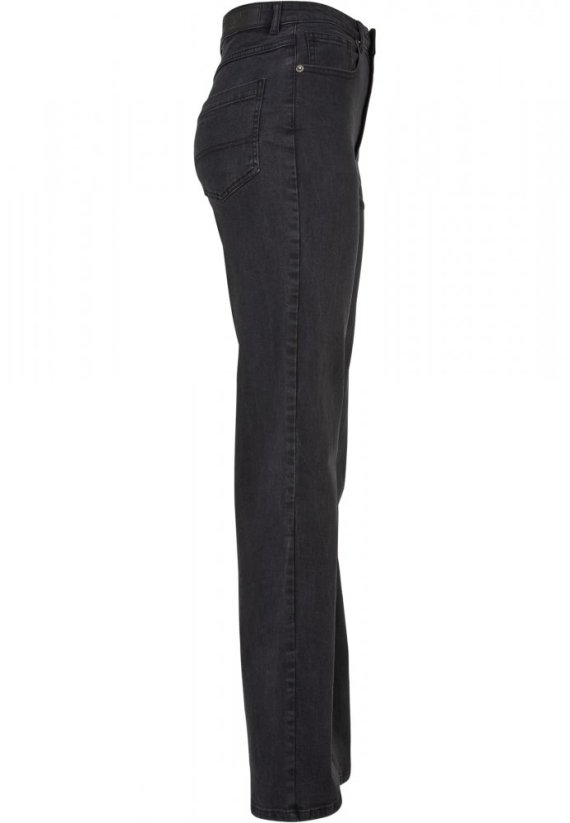 Tmavé dámské džíny Urban Classics Highwaist Straight Slit
