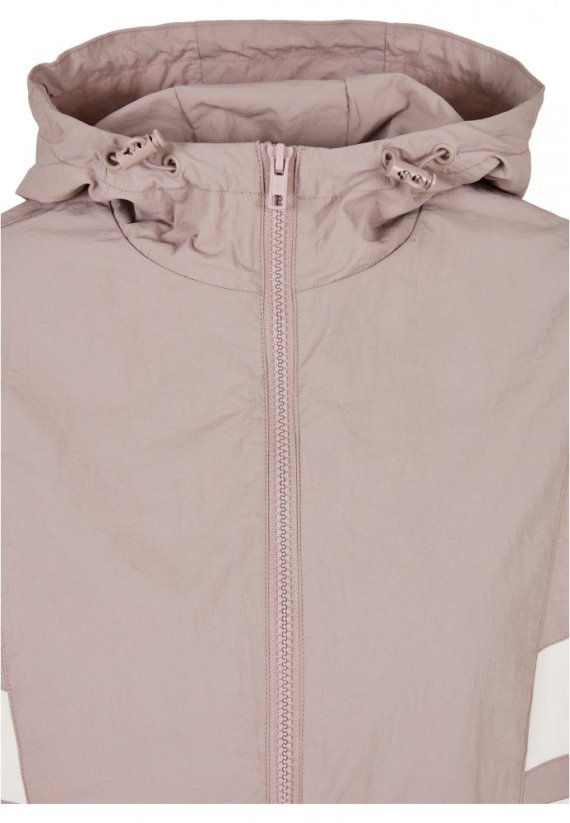 Ladies Crinkle Batwing Jacket - duskrose/whitesand