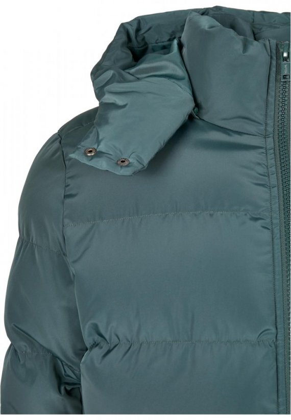 Zelená pánská bunda Urban Classics Hooded Puffer Jacket