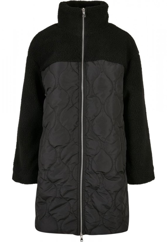 Dámsky sherpa kabát Urban Classics Oversized Quilted - čierny