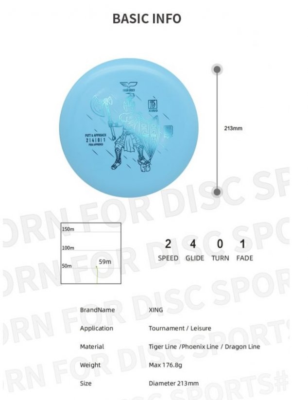 Frisbee Discgolf Xing Tiger Line modré