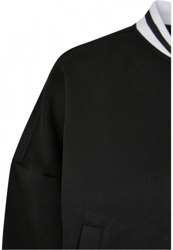 Ladies Oversized College Sweat Jacket - black