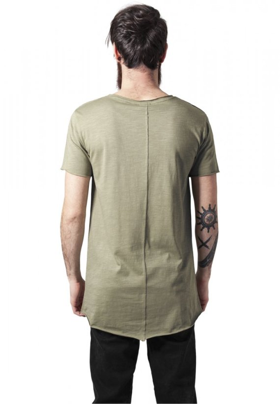 Long Open Edge Front Zip Tee - lightolive