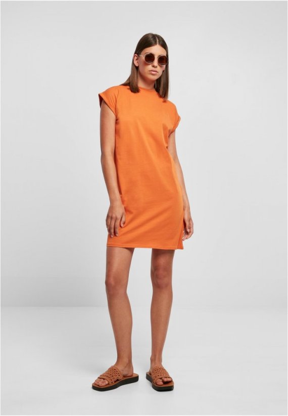 Ladies Turtle Extended Shoulder Dress - vintageorange