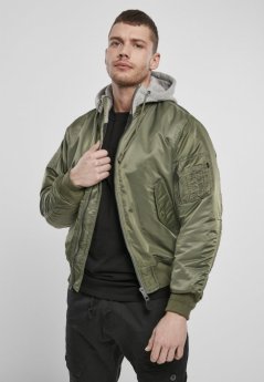 Brandit / Hooded MA1 Bomber Jacket olive/grey