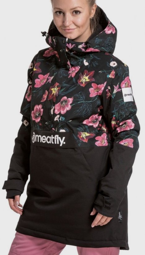 Zimná snowboardová dámska bunda Meatfly Aiko Premium hibiscus black