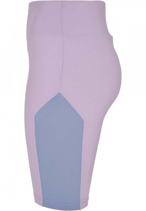 Ladies Color Block Cycle Shorts - lilac/violablue