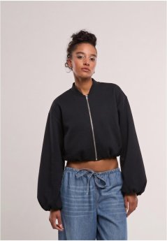 Ladies Oversized Scuba Jacket - black