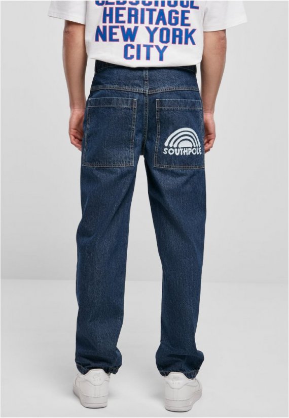 Pánske jeansy Southpole Spray Logo Denim - tmavo modré