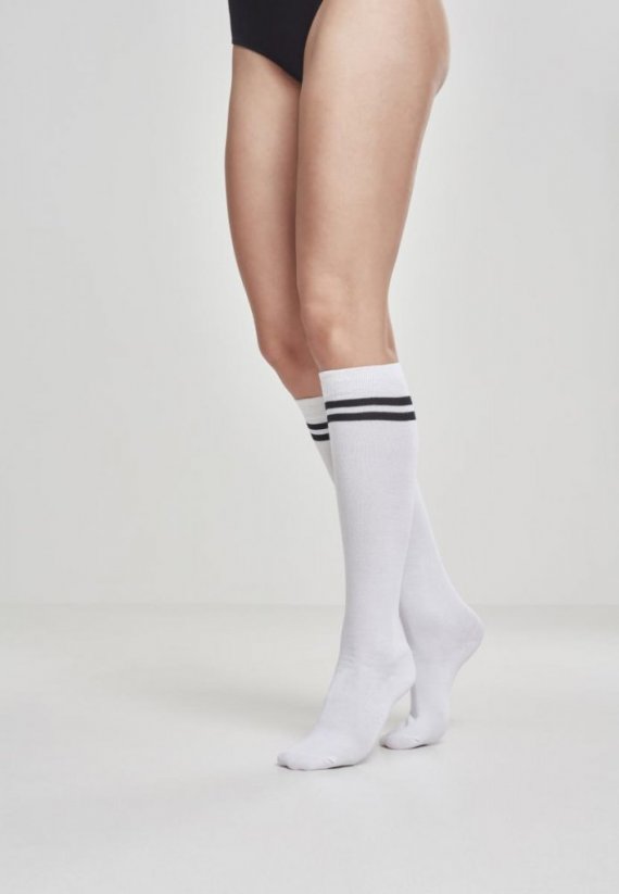 Ladies College Socks - wht/blk