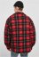 Pánská jarní bunda Urban Classics Plaid Teddy Lined - červená,černá