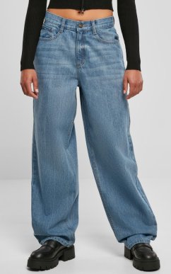 Ladies High Waist 90´S Wide Leg Denim Pants - midstone washed