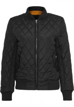 Dámská prošívaná bomber bunda Urban Classics Diamond Quilt -černá