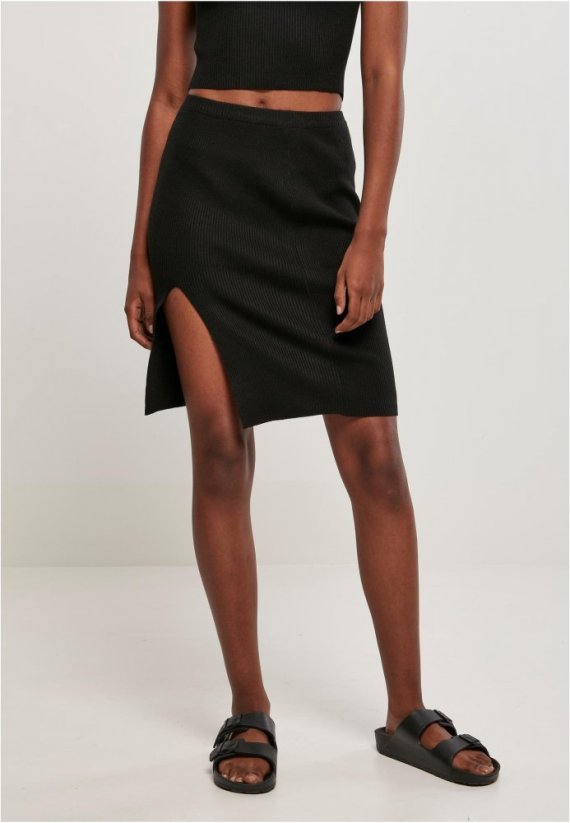 Spódnica damska Urban Classics Ladies Rib Knit Skirt - black