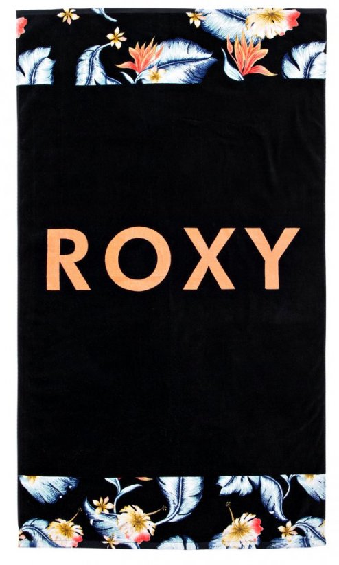Beach towel Roxy Hazy Mix anthracite tropical love