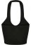 Ladies Rib Knit Crossed Neckholder Top - black